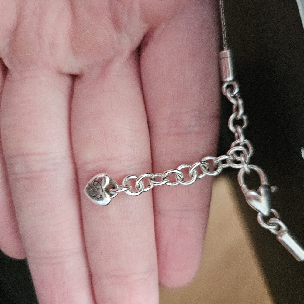 Brighton Silver Crystal Heart Drop Necklace - Picture 4 of 4